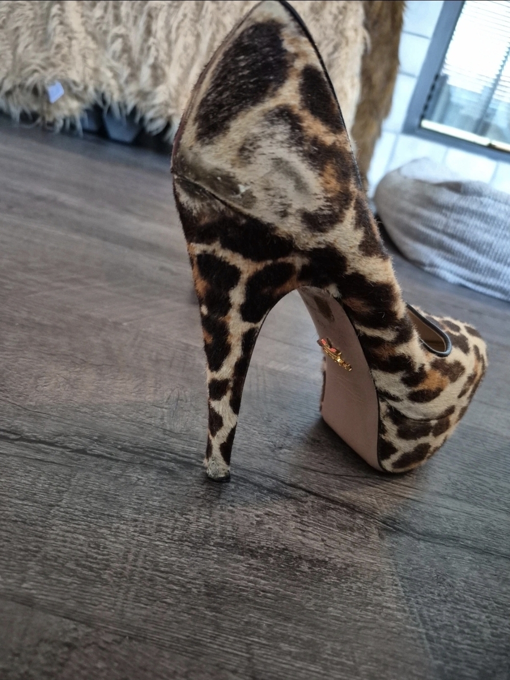 Prada Vintage Leopard Print Platform Stiletto Made In Italy-Size 40. US Size 9.5 - Picture 10 of 11